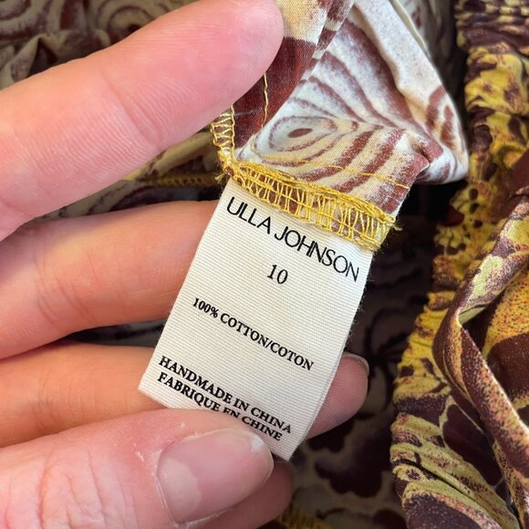 Ulla Johnson Burgundy and Yellow Patterned Skirt - Picture 8 of 10